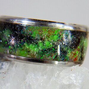 "Green Galaxy" with Campo del Cielo Meteorite Shavings & Green Opal